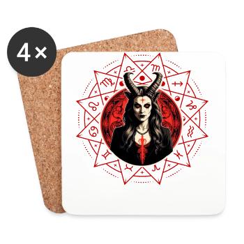 Diabolique Dame des Ténèbres - Dessous de verre (lot de 4) - blanc - Devant