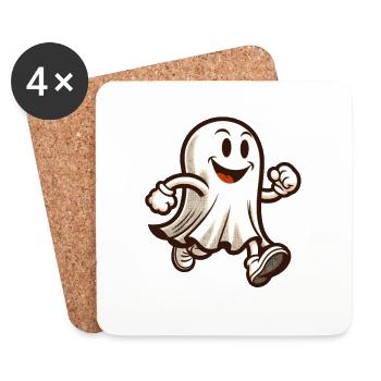 Funny Vintage Ghost Retro Art Style Halloween - Coasters (set of 4) - white - Front