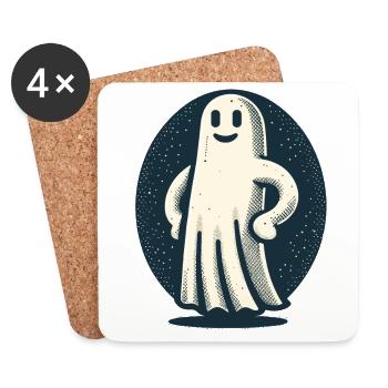 Funny Vintage Ghost Retro Art Style - Coasters (set of 4) - white - Front