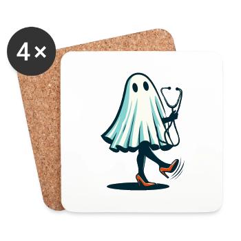 Infirmière drôle Infirmière gériatrique Fantôme - Dessous de verre (lot de 4) - blanc - Devant