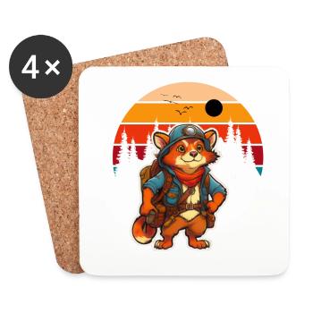 Adventure Cartoon Cartoon - Coasters (set of 4) - white - Front