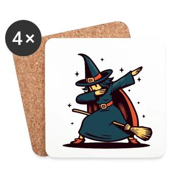 Dabbing Witch Funny Halloween Witch - Coasters (set of 4) - white - Front