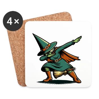 Dabbing Witch Halloween Costume Decoration Salem - Coasters (set of 4) - white - Front