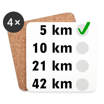 Liste de contrôle du marathon - Dessous de verre (lot de 4) - blanc - Devant