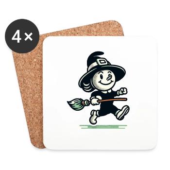 Retro Cartoon Witches Vintage Witches Design - Coasters (set of 4) - white - Front