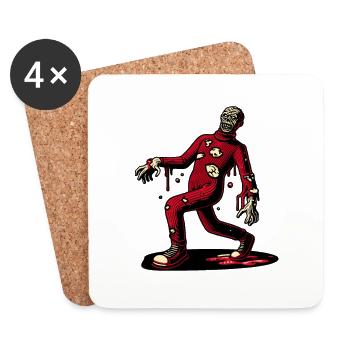 Rétro Vintage Style Halloween Zombie Costume Décoration - Dessous de verre (lot de 4) - blanc - Devant