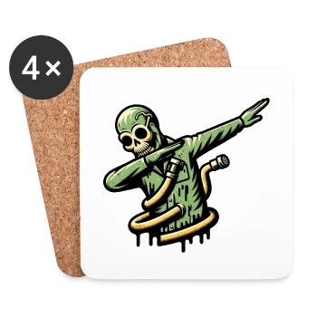 Dabbing Zombie Drôle Dabbing Design - Dessous de verre (lot de 4) - blanc - Devant