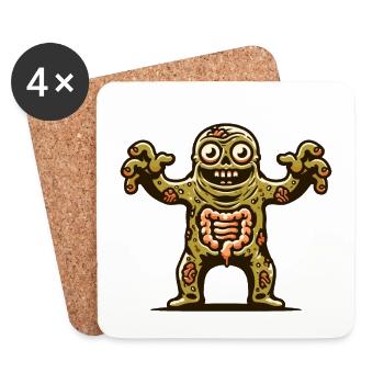 Décoration de costume d’Halloween Apocalypse drôle - Dessous de verre (lot de 4) - blanc - Devant