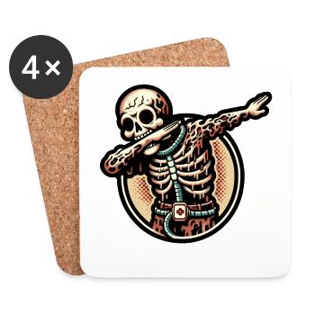 Dabbing Zombie Drôle Dabbing Design - Dessous de verre (lot de 4) - blanc - Devant
