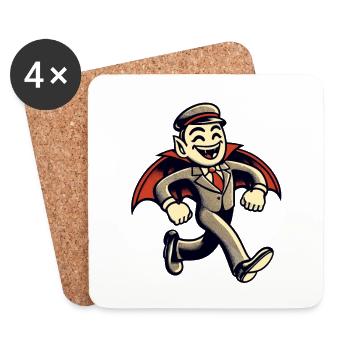 Retro Vintage Style Halloween Vampire Costume Decoration - Coasters (set of 4) - white - Front
