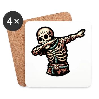 Dabbing Zombie Funny Dabbing Design - Coasters (set of 4) - white - Front