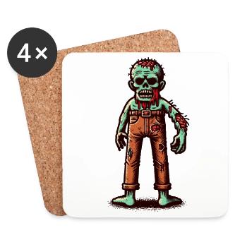 Costume d’Halloween de mort-vivant Creepy Party Design - Dessous de verre (lot de 4) - blanc - Devant