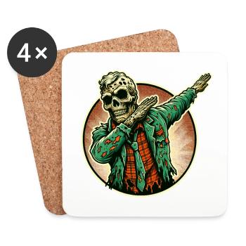 Dabbender Zombie Lustiges Dabbing Design - Untersetzer (4er-Set) - Weiß - Vorne