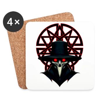Pestarzt mit satanistischem Symbol - Untersetzer (4er-Set) - Weiß - Vorne