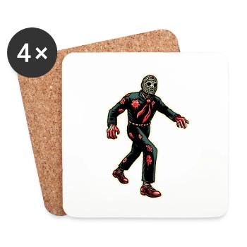 Rétro Vintage Style Halloween Zombie Costume Décoration - Dessous de verre (lot de 4) - blanc - Devant
