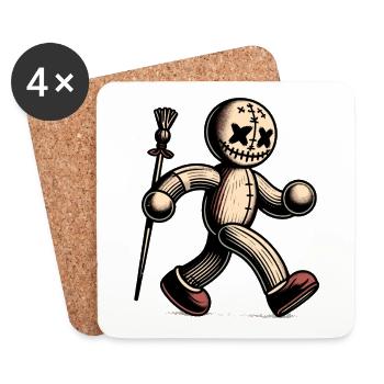 Voodoo Doll Halloween Costume Decoration Creepy - Coasters (set of 4) - white - Front