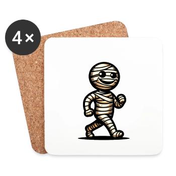 Rétro Vintage Style Halloween Momie Costume Décoration - Dessous de verre (lot de 4) - blanc - Devant