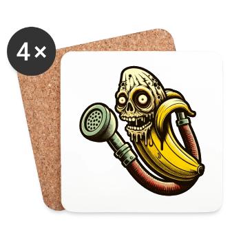 Zombie Banana Banana Lover Halloween - Coasters (set of 4) - white - Front