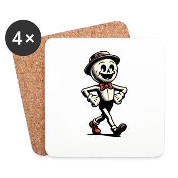 Retro Vintage Stil Halloween Kostüm Deko - Untersetzer (4er-Set) - Weiß - Vorne