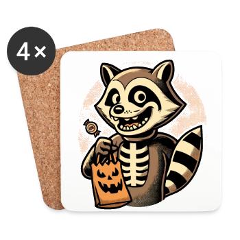 Untoter Waschbär Lustiger Waschbären Liebhaber - Untersetzer (4er-Set) - Weiß - Vorne