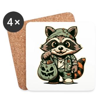 Undead Raccoon Funny Raccoon Lover - Coasters (set of 4) - white - Front