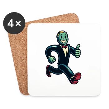 Rétro Vintage Style Halloween Zombie Costume Décoration - Dessous de verre (lot de 4) - blanc - Devant