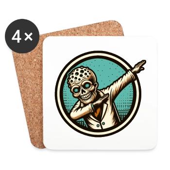 Dabbing Zombie Drôle Dabbing Design - Dessous de verre (lot de 4) - blanc - Devant