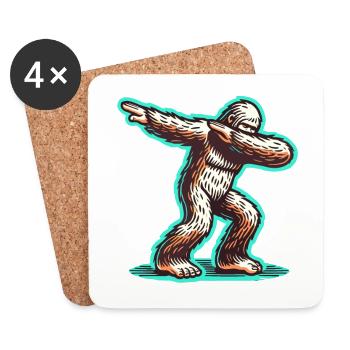 Dabbender Bigfoot Lustiges Dabbing Design - Untersetzer (4er-Set) - Weiß - Vorne