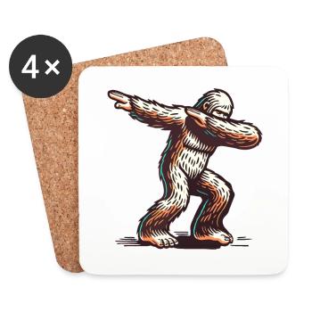 Dabbing Bigfoot Drôle Dabbing Design - Dessous de verre (lot de 4) - blanc - Devant