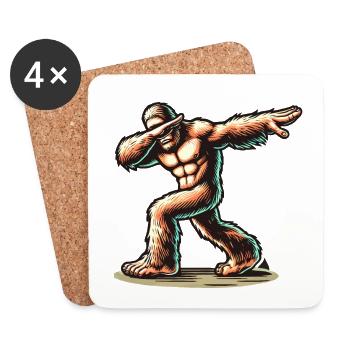 Dabbing Bigfoot Drôle Dabbing Design - Dessous de verre (lot de 4) - blanc - Devant