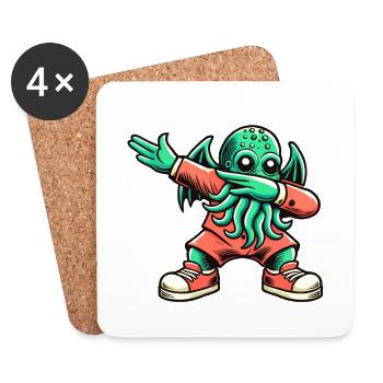 Funny Dabbing Cthulhu Dabbing Design - Coasters (set of 4) - white - Front