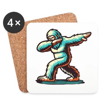 Dabbender Bigfoot Lustiges Dabbing Design - Untersetzer (4er-Set) - Weiß - Vorne