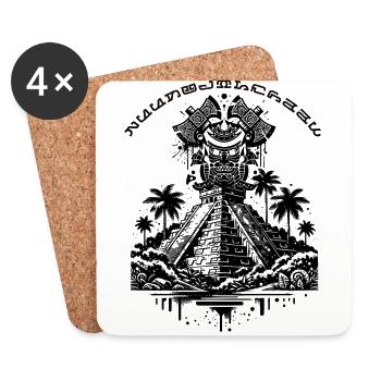 Légende Maya - Dessous de verre (lot de 4) - blanc - Devant