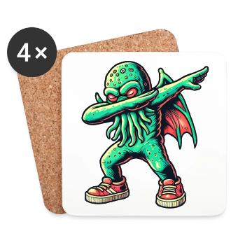 Funny Dabbing Cthulhu Dabbing Design - Coasters (set of 4) - white - Front
