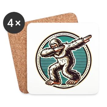 Dabbender Bigfoot Retro Vintage Style - Untersetzer (4er-Set) - Weiß - Vorne