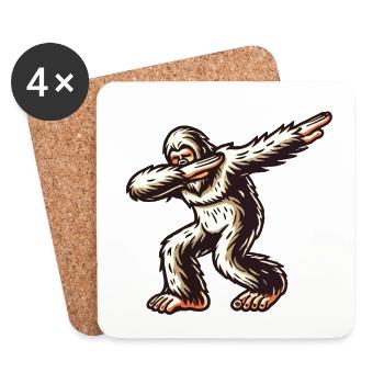 Dabbender Bigfoot Lustiges Dabbing Design - Untersetzer (4er-Set) - Weiß - Vorne
