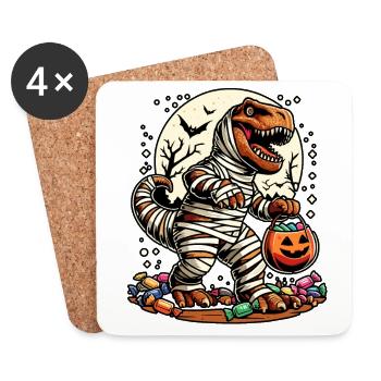 Drôle de T-Rex Maman Aime Les Bonbons - Dessous de verre (lot de 4) - blanc - Devant