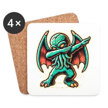 Funny Dabbing Cthulhu Dabbing Design - Coasters (set of 4) - white - Front