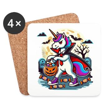Drôle Vampire Licorne Mentant Bonbons - Dessous de verre (lot de 4) - blanc - Devant