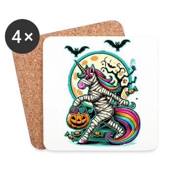 Maman licorne drôle aime les bonbons - Dessous de verre (lot de 4) - blanc - Devant