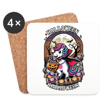 Drôle de licorne vampire aime les bonbons - Dessous de verre (lot de 4) - blanc - Devant