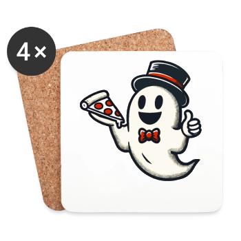 Letztes Minute Kostüm Pizzalieferant Geist - Untersetzer (4er-Set) - Weiß - Vorne