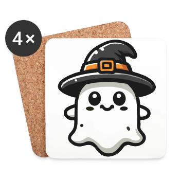 Funny Witch Ghost Spooky Party - Coasters (set of 4) - white - Front