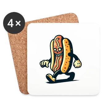 Creepy Hot Dog For Scary Movies Delicious Halloween - Coasters (set of 4) - white - Front