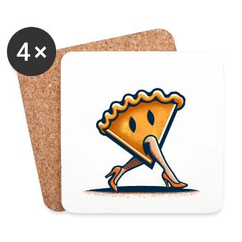Pumpkin Pie Ghoul Delicious Halloween Design - Coasters (set of 4) - white - Front