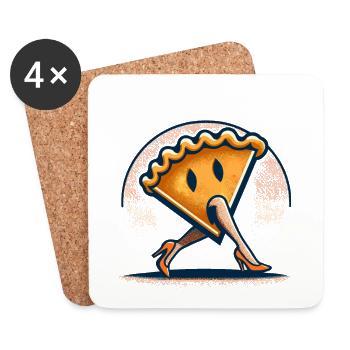 Pumpkin Pie Ghoul Fun Spooky Food - Coasters (set of 4) - white - Front