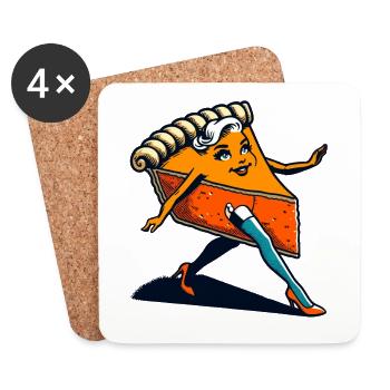 Funny Pumpkin Pie Ghoul Creepy Horror Movies - Coasters (set of 4) - white - Front
