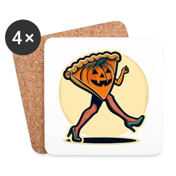 Funny Pumpkin Pie Ghoul Delicious Halloween - Coasters (set of 4) - white - Front