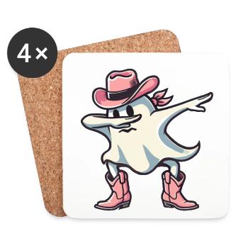 Cowboy Dabbing Geist Ghoul Dab Halloween - Untersetzer (4er-Set) - Weiß - Vorne