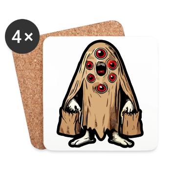 Gespenstische Party Trick Or Treat Halloween - Untersetzer (4er-Set) - Weiß - Vorne